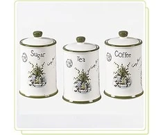3 KERAMINIŲ KAVAI, ARBATAI IR CUKRUI RINKINYS MAESTRO MR-20065-03CS