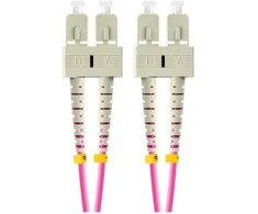 LANBERG šviesolaidinis patchcord MM SC/UPC-SC/UPC dvipusis 5m LSZH om4 50/125 3.0mm violetinis