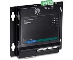 Šakotuvas TRENDnet 6 jungčių pramoninis Gigabit PoE+ WallMount priekinis Acc.