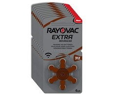 Elementai Klausos Aparatui Rayovac Extra Advance 312 PR41 6vnt