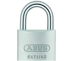 ABUS 64TI/40, Įprastinė pakabinama spyna, Raktinė spyna, Skirtinga rakto funkcija, Sidabrinė, Aliuminis, Grūdintas plienas