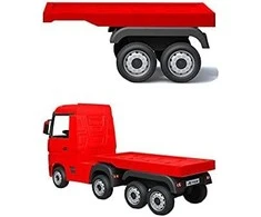 Lean Cars Raudona Mercedes Actros akumuliatorinė puspriekabė