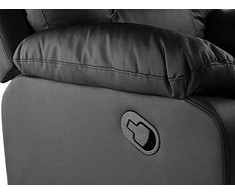 Beliani 2 vietų sofa su rankine atsipalaidavimo funkcija BERGEN, eko oda, juoda