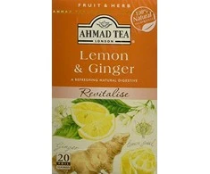Vaisinė ir žolelių arbata AHMAD ALU LEMON &amp; GINGER, 20 vokelių po 2g