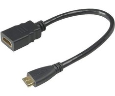 AV adapteris Akasa HDMI mini - HDMI juoda (AK- BHD10- 25BK)