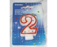 Amscan Torto žvakutė nr. 2, 7,3 cm