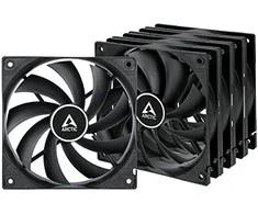 Arctic Cooling ARCTIC F12, 3-pin, 120mm, korpuso ventiliatoriai, juodi, 5 vnt.