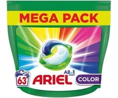 Ariel All-in-1 Pods Colour Želinės skalbimo kapsulės, 63 kapsulės