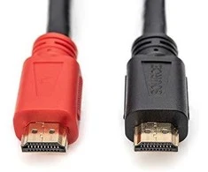 Assmann Electronic ASSMANN HDMI didelės spartos A tipo jungties kabelis su stiprintuvu. M/M 10.0mw/Ethernet Ultra HD 24p CE auksinis bl
