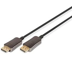 Assmann Electronic ASSMANN DisplayPort AOC Hibridinio pluošto prijungimo kabelis M/M 10m UHD 8K60Hz CE auksinis bl