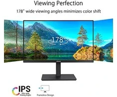 ASUS 23.8? 1080P MONITORIUS (VA24EQSB) – FULL HD, IPS, 75HZ, VIDUOTI GARSIAKARIAUSIAI, AKIŲ PRIEŽIŪRA, ŽEMAS Mėlyno ŠVIESA, BE BIRGOJIMO, MONTAVIMAS VESA, AUKŠČIO REGULIAVIMAS, BE RĖMŲ, EKRANAS, USB TRANSPORTAS, HDMI, VGA