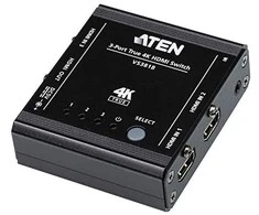 Aten | 3 prievadų tikrasis 4K HDMI jungiklis | VS381B | Įvestis: 3 x HDMI tipo A moteriška; Išvestis: 1 x HDMI tipo A moteriška