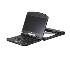 Aten | 1U Ultra Short Gylis Dual Rail plačiaekranis LCD pultas (USB/HDMI/DVI/VGA)