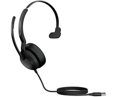 Ausinės Jabra Evolve2 50 USB-A, UC, Mono, juodos spalvos