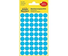 Lipdukai Avery Zweckform, apvalūs, Ø12mm, 270vnt pakuotėje, mėlynos spalvos