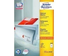 Lipnios etiketės Avery Zweckform, 105x57mm, A4, 10 etikečių lape, 100 lapų, baltos spalvos