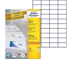 Lipnios etiketės Avery Zweckform, A4, 52.5x29.7mm, 40 etikečių lape, be rėmelio, 100 lapų, baltos spalvos