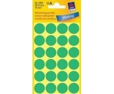 Lipdukai Avery Zweckform, apvalūs, Ø18mm, 96vnt pakuotėje, žalios spalvos