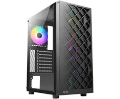 GAMING dėklas AZZA Spectra 280B, su 1xARGB ventiliatoriumi, šoninis langas iš grūdinto stiklo, Be maitinimo šaltinio (apačioje), CSAZ-280B