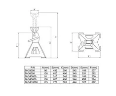 Bahco Automatiniai atraminiai stovai 1 kpl (2vnt), 344/510mm, max 3T