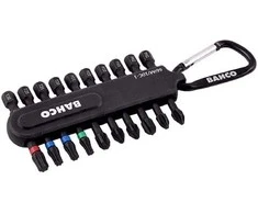 Bahco Smūginių antgalių rinkinys 50mm, 10vnt, su karabinu, PH,PZ,TORX