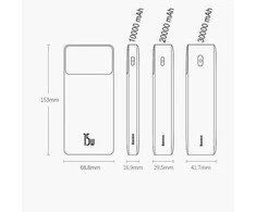 Išorinė baterija Power Bank Baseus Bipow Type-C PD+2xQuick Charge 3.0 15W 30000mAh su ekranu juoda PPBD050201