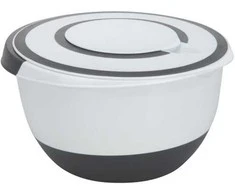 Excellent Houseware Maišymo dubuo su dangčiu 5 l - Baltas, patvarus, su antgaliu