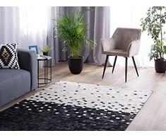 Beliani Odos skiautės kilimas 140 x 200 cm juoda ir rusva ERFELEK