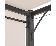 Beliani Sodo pavėsinė LED PARGA metalinė 310 cm x 310 cm smėlio spalvos