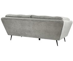 Beliani 3 vietų sofa LENVIK, veliūrinė, pilka