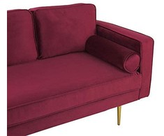 Sofa Beliani Dešininis šezlongas MIRAMAS, aksominis, bordinis