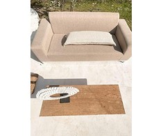 Lauko baldų komplektas Beliani 2 vietų sodo sofa ROVIGO smėlio spalvos