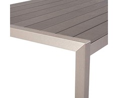 Beliani Sodo stalas iš aliuminio 180 x 90 cm pilkas VERNIO