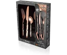 24 DALIŲ STALIO ĮRANKŲ RINKINYS. GLOSSY BERLINGER HAUS ROSEGOLD BH-2621