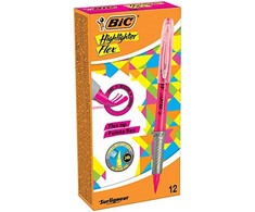 Bic Tekstas žymeklis Highlighter Flex, rožinis, pakuotėje 12 vnt. 494879