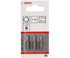 Bosch Torx antgalis T15, l=25mm 3 vnt, Extra Hart