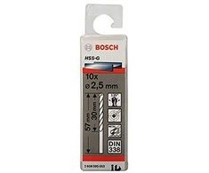 Grąžtas Bosch HSS-G grąžtai metalui 2,5mm, 10 vnt.