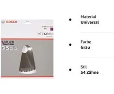 Bosch universalus pjovimo diskas MULTI MATERIAL 190x2,4x30,0 mm, Z54, -5°