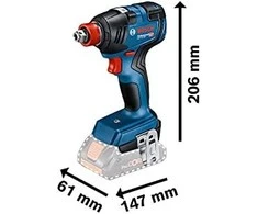 Smūginis veržliasūkis Bosch GDX 18V-200; 18 V (be akumuliatoriaus ir pakrovėjo)
