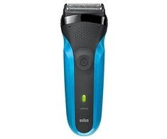 Braun Elektrinis skustuvas 310s Šlapiam naudojimui, Įkraunamas, Įkrovimo laikas 1 val., Ni-MH, Baterijos, Mėlyna