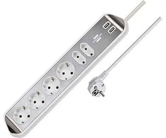 Buitinis ilgintuvas BRENNENSTUHL, 6 vietų, 2 USB, 2 m