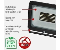 Lauko Prožektorius Brennenstuhl 50 W, 5800 lm, 6500 °K, IP65