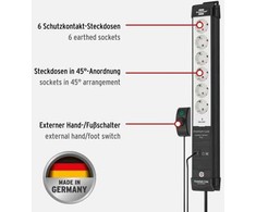 Brennenstuhl Premium-Line maitinimo juostelė 6 lizdai 3 m balta ir-juoda (1951560102)