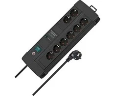 Brennenstuhl Premium-Line DUO ÜSS 8fach juodas 60kA/o.Filter 3m H05VV-F3G1,5 *DE*