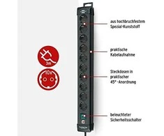 Brennenstuhl Power Strip Premium 10-way - juodos spalvos