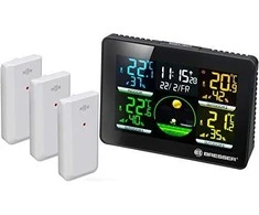 BRESSER Quadro NLX - Termometras / Higrometras su 3 lauko jutikliais