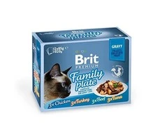 Brit Care Cat Delicate konservai katėms maiš. Filė padaže Family Plate 1020 g (12 x 85 g)