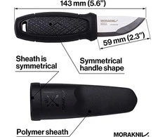Morakniv Eldris su ugnies įkūrimo rinkiniu (S) juodas