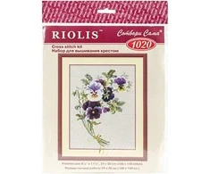 RIOLIS – Create It Yourself – Siuvinėjimo rinkinys „Našlaičių puokštė“ 1020 (24x30 cm)