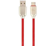 GEMBIRD CC-USB2R-AMCM-1M-R Gembird Premium guminis Type-C USB įkrovimo ir duomenų kabelis, 1m, raudonas